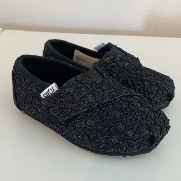 VGUC black sparkle Toms - Picture 1 of 4